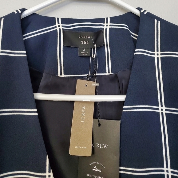 J.Crew French Girl Windowpane Crepe Blazer - Picture 4 of 5